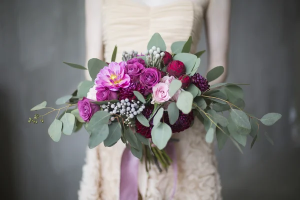 Bridal bouquet with red and burgundy colors Stock Image