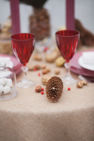 Christmas decorations, wedding ring in a lump — Stock Photo, Image