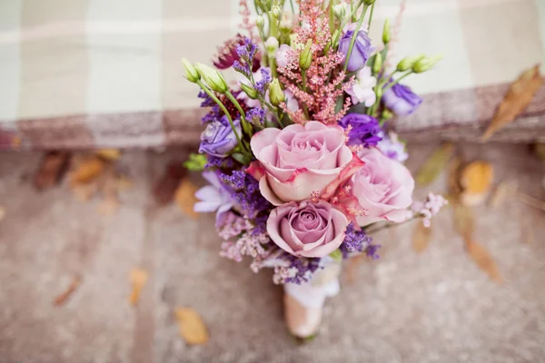 Ramo de boda azul y blanco — Foto de Stock