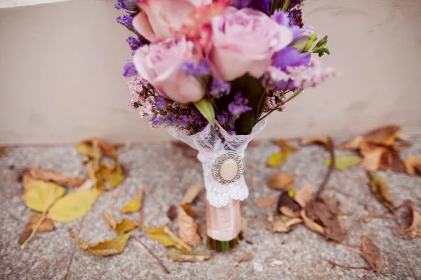 Ramo de boda azul y blanco — Foto de Stock