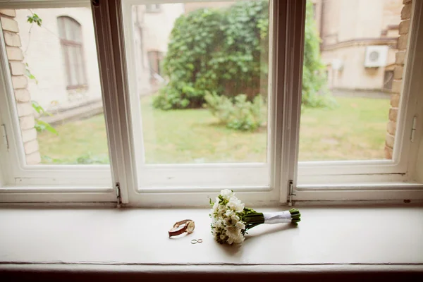 Bouquet da sposa bianco Foto Stock