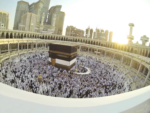 Gente Musulmana Rezando Kaaba Meca — Foto de Stock