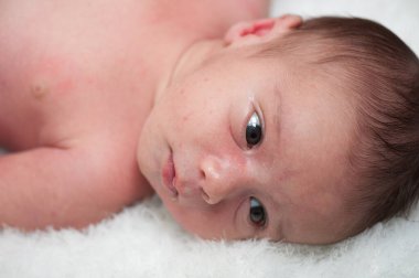 Hayatının ilk haftasında doğan bir bebek.