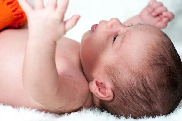 Newborn baby in first week of his life — Stock Photo, Image