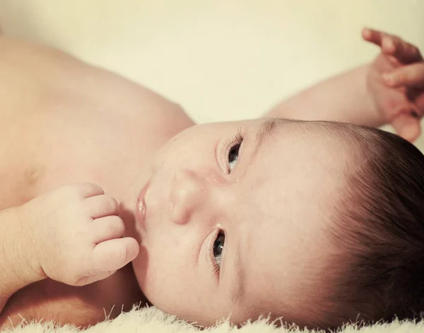 Newborn baby in first week of his life — Stock Photo, Image