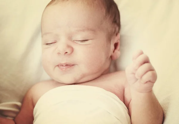 Newborn baby in first week of his life — Stock Photo, Image