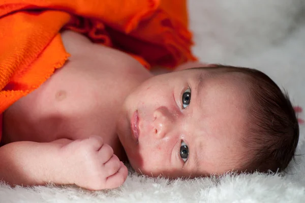 Newborn baby in first week of his life — Stock Photo, Image