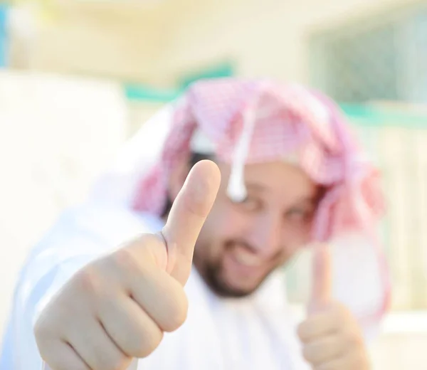 Portrait of Arabic Muslim man posing in real life — Stok Foto