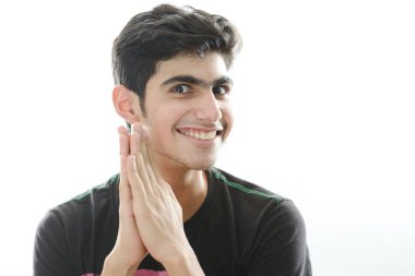 Yalnız Arap çocuk portresi . 