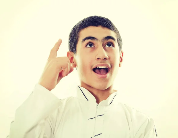 Arabic kid portrait alone . — Stock Photo, Image