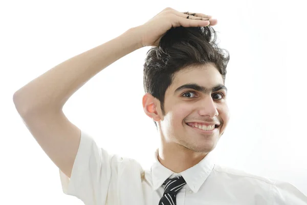 Arabski nastolatek portret sam — Zdjęcie stockowe