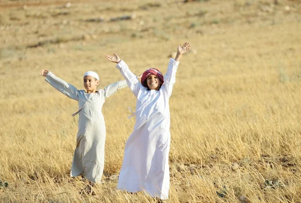 Arabic people enjoying in nature , free and rest — Stock Photo, Image