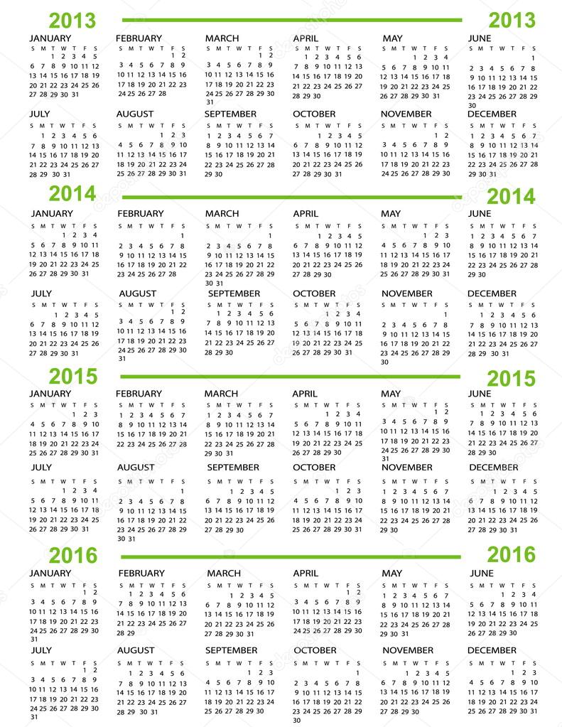 Calendar New Year 13 14 15 16 Stock Vector Image By C Jelen80