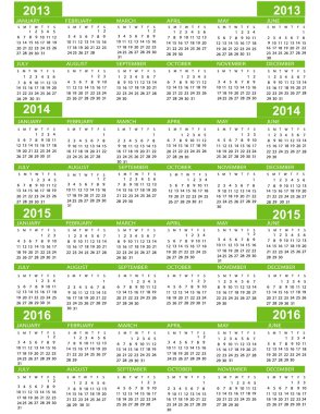 Takvim, yeni yıl 2013, 2014-2015, 2016