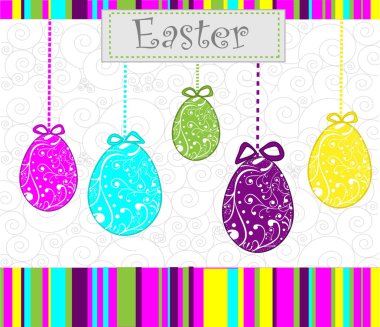 Rabbit is looking for the eggs clipart