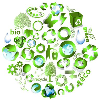 Eco end recycle symbols clipart