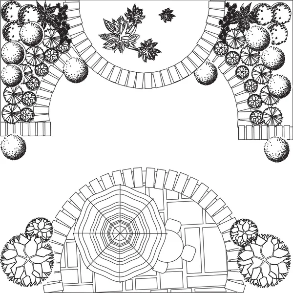 Plan of garden — Stock Vector