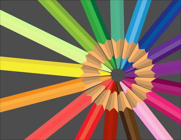 Vektor bakgrund med färgpennor — Stock vektor