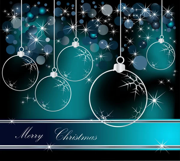 Merry christmas achtergrond zilveren en blauw — Stockvector