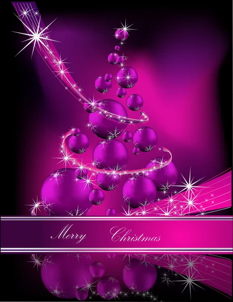 圣诞树粉色和银色 — 图库矢量图片
