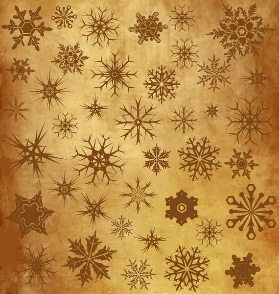 Винтажный фон со снежинками — стоковый вектор