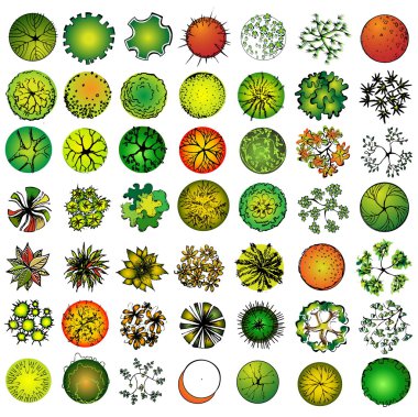 bir treetop simgeler kümesi için mimari veya peyzaj tasarım 