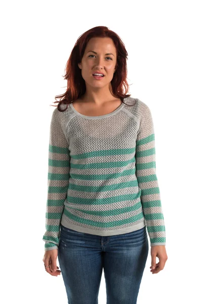 Stribet sweater - Stock-foto