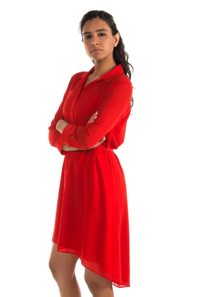 Kırmızı elbise — Stok fotoğraf