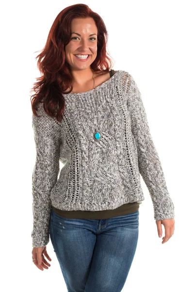 Grauer Pullover — Stockfoto