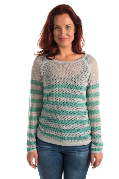 Stribet sweater - Stock-foto