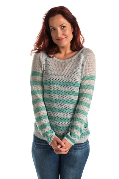 Stribet sweater - Stock-foto