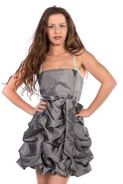 Vestido gris — Foto de Stock