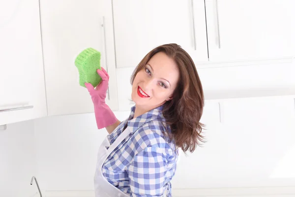 Housewife in kitchen — Stock Photo, Image