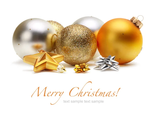 Altın ve gümüş Noel topları — Stok fotoğraf