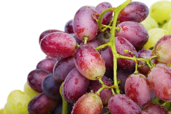 Uvas verdes e rosas frescas — Fotografia de Stock