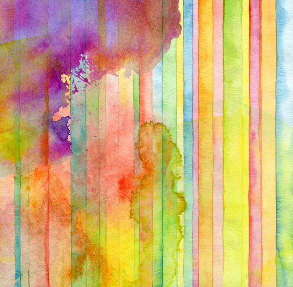 Abstract strip watercolor painted background — Stock Photo, Image