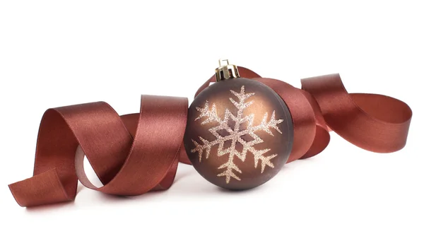 Christmas balls with ribbon — Stock Photo, Image