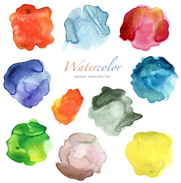 Set von abstrakten Farben Aquarell Fleck — Stockfoto