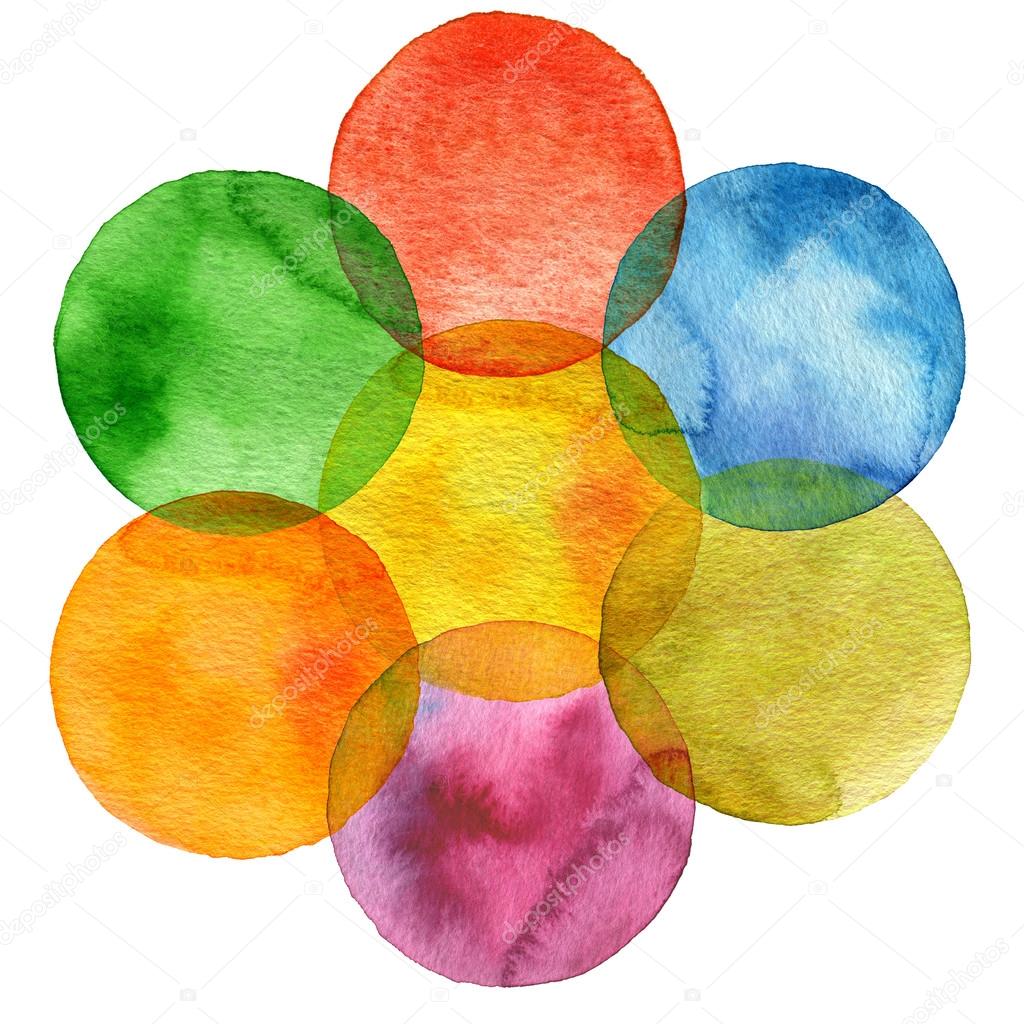 Watercolor circle painted background