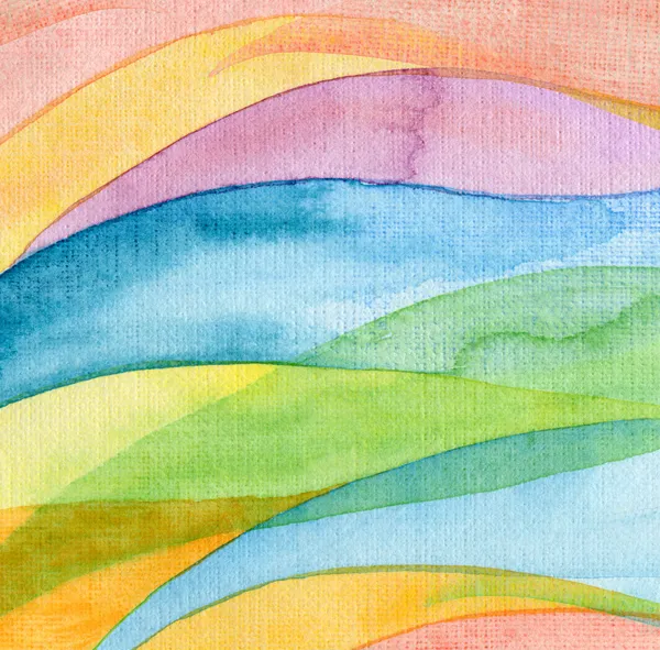 Wave watercolor painted background — Stock Photo, Image