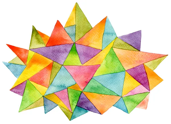 Acuarela abstracta pintado fondo patrón geométrico — Foto de Stock