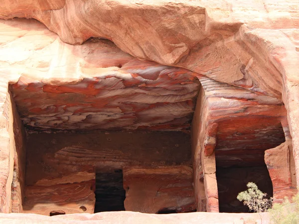 Oud nabatean huis met grillige patroon — Stockfoto