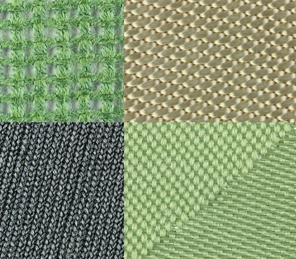 Four types of fabric — Stock Photo, Image