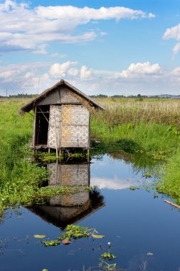 su kazıklar üzerine evi terk