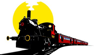 Old american train clipart