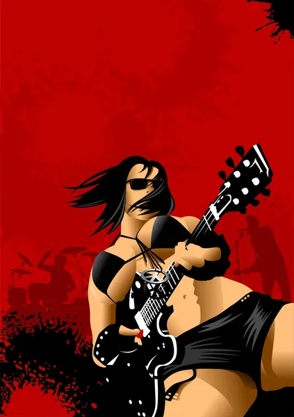 Femme dans le punk rock — Image vectorielle