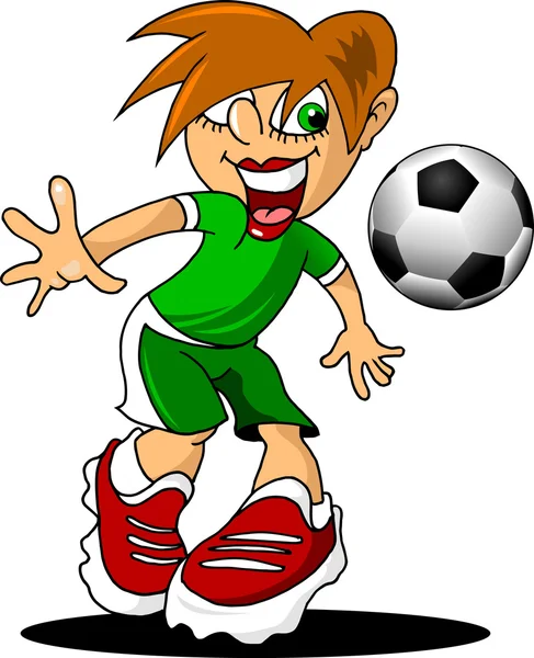 Joueur de football comique — Image vectorielle