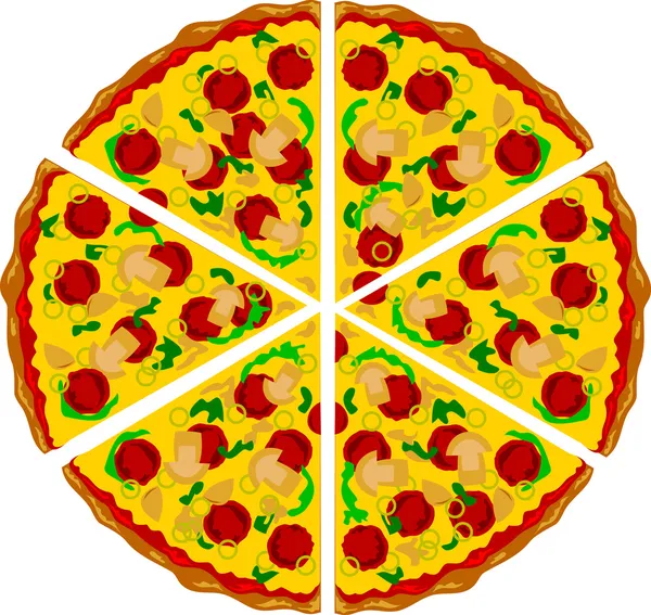 Pizza gombával — Stock Vector