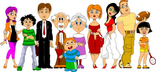 Velká rodina Stock Ilustrace