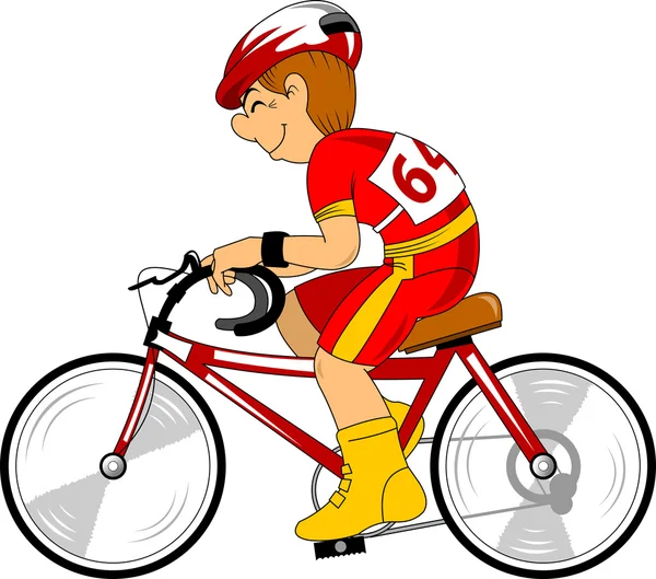 Cyclist in red — Stock Vector